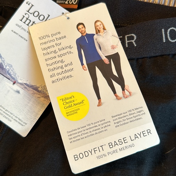NWT Icebreaker Women's Merino 200 Oasis Thermal Leggings in Black sz S 100% wool - Picture 15 of 16